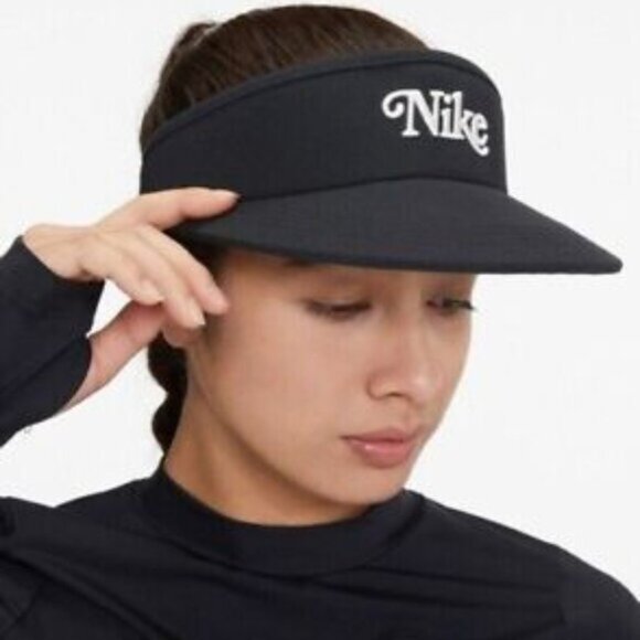 New Nike Adult Unisex Golf Dri-Fit Victory Visor Tall Cap Black Hat One Size - Picture 1 of 13